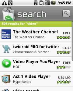 Android Market software