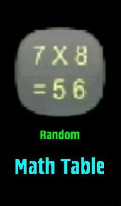 Random Math Table