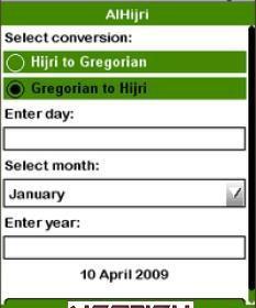 Hijri- Gregorian date converter