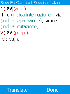 SlovoEd Compact Italian-Swedish & Swedish-Italian Dictionary (Java)
