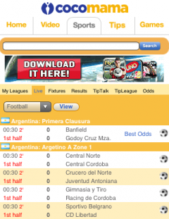 Cocomama Sports Betting Games and Livescores