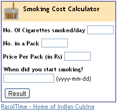 Smoking Cost Calculator