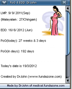 Pregnancy Period of Gestation & EDD calculator for Obstetrics