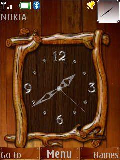 Wooden Clock W Icons