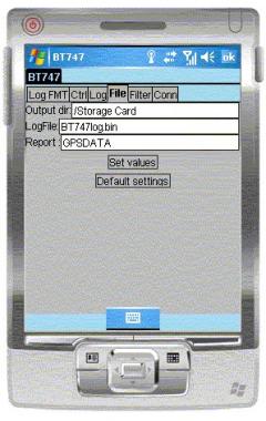 BT747 MTK GPS Datalogger Device Control