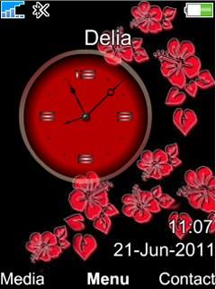 Analog Red Clock