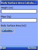 Body Surface Area Calculation