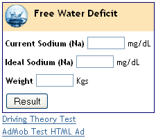 Free Water Deficit