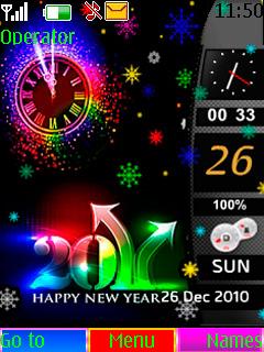 New Year Neon Clock