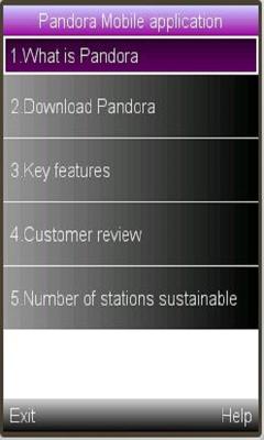 Pandora Mobile application