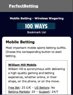 PerfectBetting - Mobile Betting