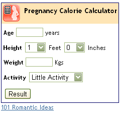 Pregnancy Calorie Calculator