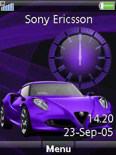 Purple Car Clock