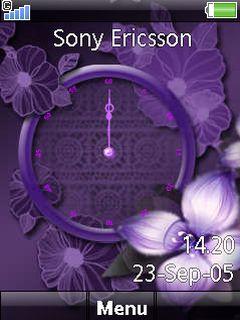 Purple Flowers Clock