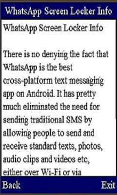 WhatsApp Screen Locker Info